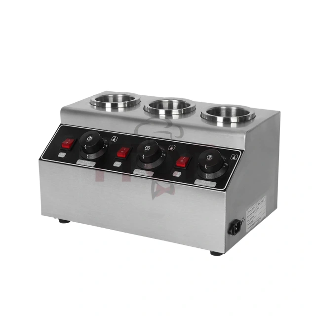 Electric Triple Sauce Bottles Warmer Hot Chocolate Cheese Chocolate 3 Bottles Warming Machine Dispenser Melter Machine