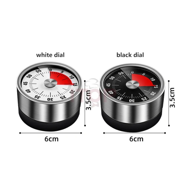 60 Minutes Alarm Sound Cooking Timer Kitchen Tool Stainless Steel Visual Magnetic Kitchen Mechanical Timer