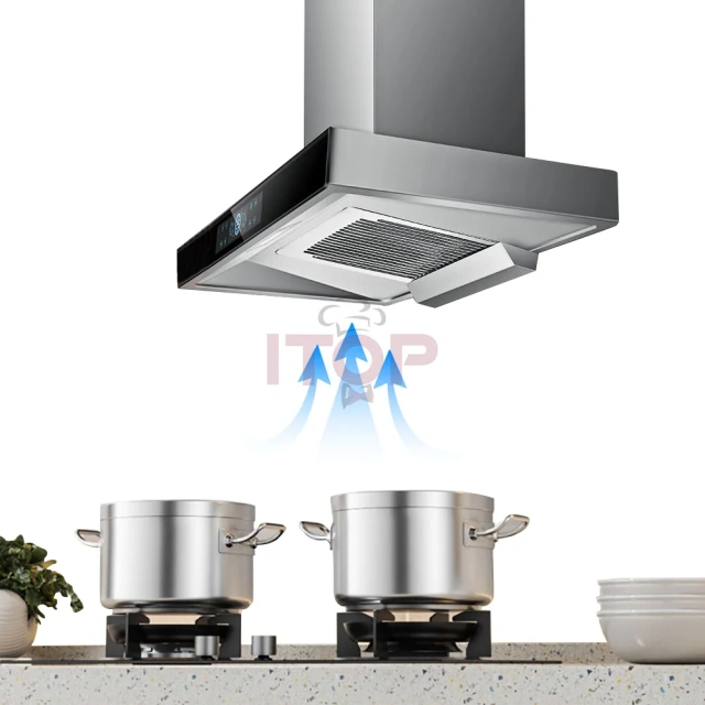 Wall Mounted Kitchen Smoke Absorbing Chimney Hood Kitchen Range Hood Smoke Suction