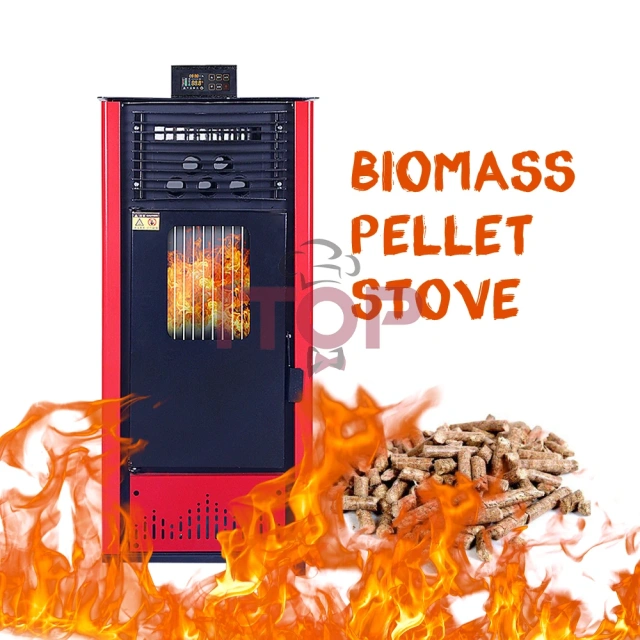 No Smoke Indoor Heaters Automatic Feeding Wood Burn Pellet Fireplace Cooking Biomass Indoor Heating Stove