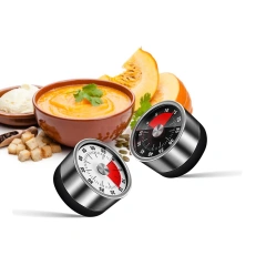 60 Minutes Alarm Sound Cooking Timer Kitchen Tool Stainless Steel Visual Magnetic Kitchen Mechanical Timer