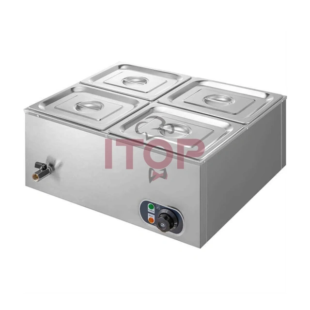 4 Pans Commercial Electric Bain Marie Food Warmer Machine Stainless Steel Keep Food Warming Machine