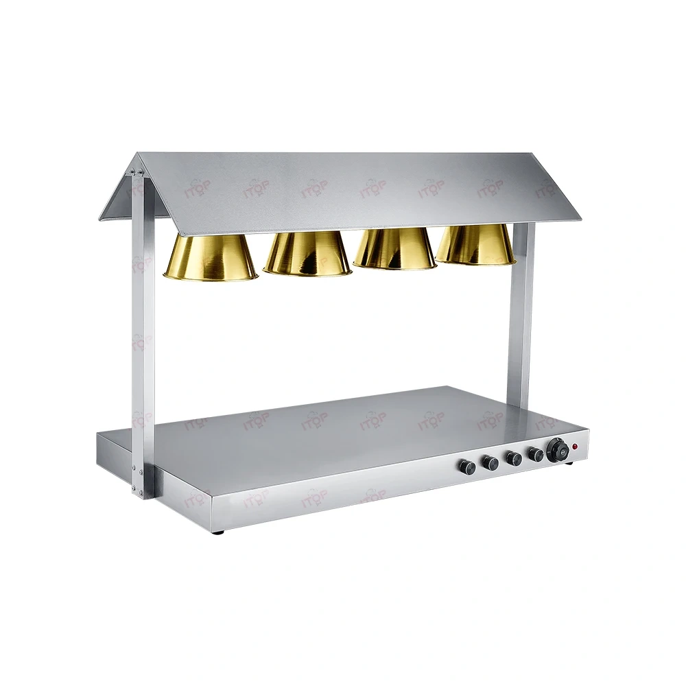 Commercial Kitchen Tools 4 Heads Food Warmer Lamps Station Heating Lamp For Buffet Restaurant