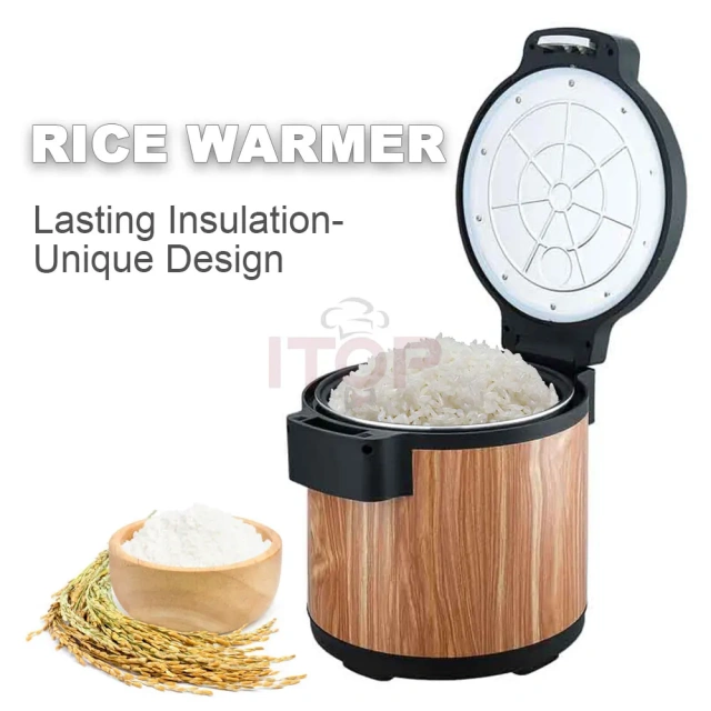 Wood Grain Appearance Thermal Insulation Machine Equipment Electric Heating Bucket Rice 15L Food Warmer