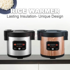 Wood Grain Appearance Thermal Insulation Machine Equipment Electric Heating Bucket Rice 15L Food Warmer