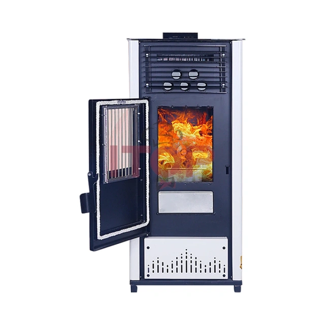 No Smoke Indoor Heaters Automatic Feeding Wood Burn Pellet Fireplace Cooking Biomass Indoor Heating Stove