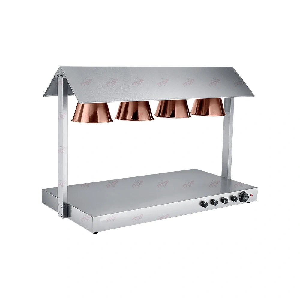 Commercial Kitchen Tools 4 Heads Food Warmer Lamps Station Heating Lamp For Buffet Restaurant