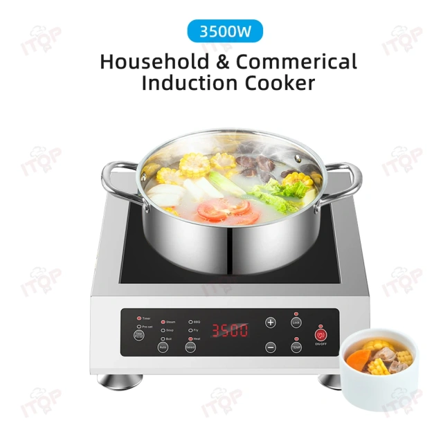 8 Levels Power Adjustable Commercial Home Use Button Control Stainless Steel Kitchen Electric Induction Cooker Stove