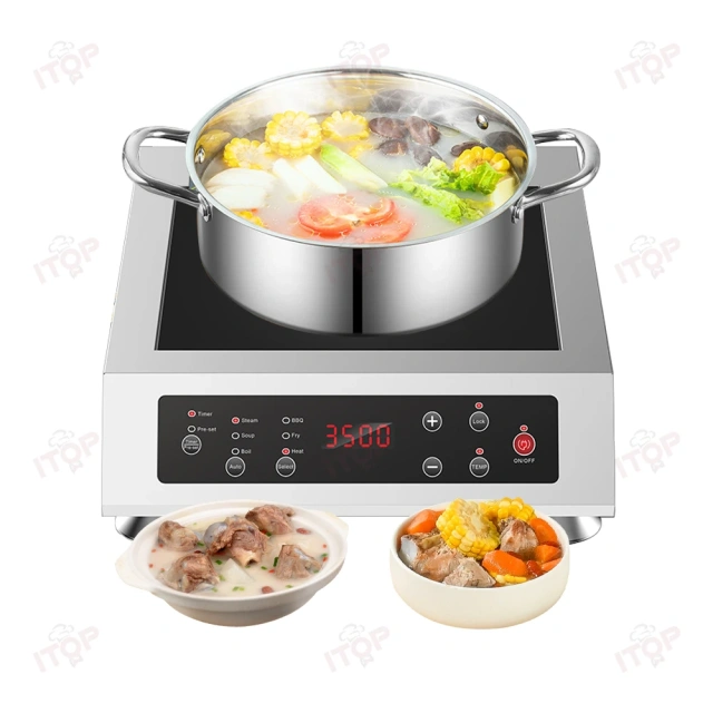 8 Levels Power Adjustable Commercial Home Use Button Control Stainless Steel Kitchen Electric Induction Cooker Stove