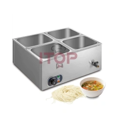 4 Pans Commercial Electric Bain Marie Food Warmer Machine Stainless Steel Keep Food Warming Machine
