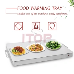 Electric 400W Food Heating Plate Warming Tray Stainless Steel Surface Commercial Buffet Food Warm Plate Machine 220V CE