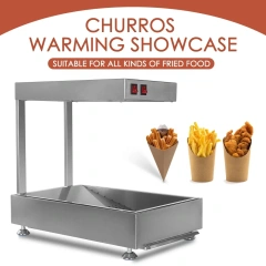 Hot Catering Equipment Food French Fries Warmer Display Showcase Commercial Churros Chips Warmer Machine