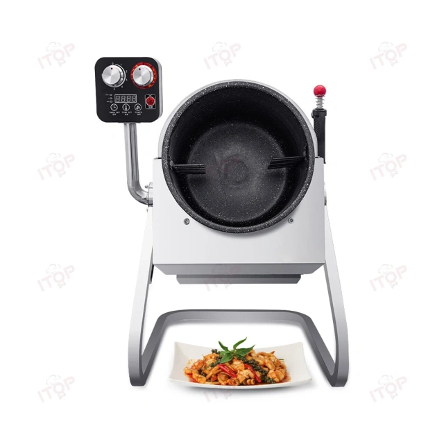 300mm Pot Simple Operation Automatic Cooking Machine Induction Heating For Commercial Restaurant Kitchen Equipment