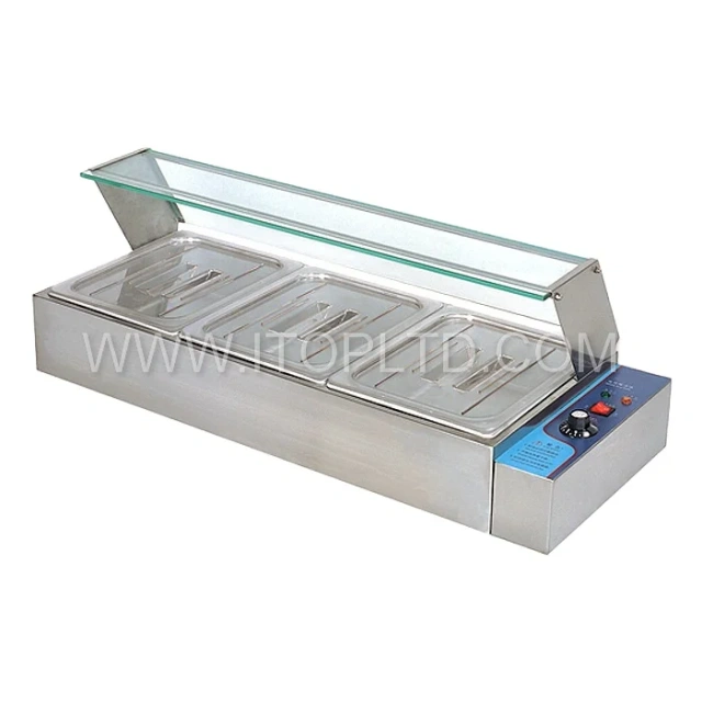 4 GN Pans Commercial Electric Bain Marie Wooking Equipment Food Warmer