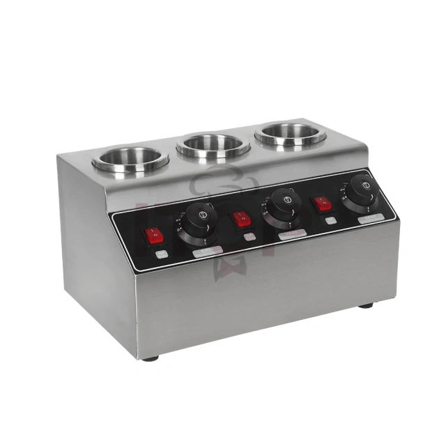 Electric Triple Sauce Bottles Warmer Hot Chocolate Cheese Chocolate 3 Bottles Warming Machine Dispenser Melter Machine