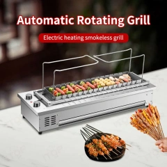 16 Skewers Commercial Smokeless Bbq Grill Machine Electric Tabletop Skewers Roasting Meat Barbecue