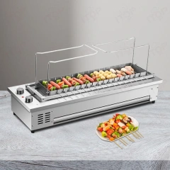 16 Skewers Commercial Smokeless Bbq Grill Machine Electric Tabletop Skewers Roasting Meat Barbecue