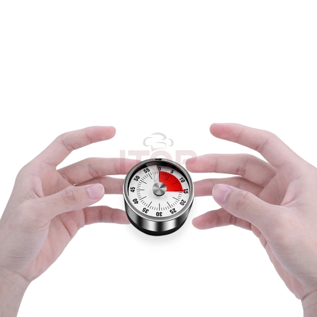 60 Minutes Alarm Sound Cooking Timer Kitchen Tool Stainless Steel Visual Magnetic Kitchen Mechanical Timer