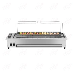 16 Skewers Commercial Smokeless Bbq Grill Machine Electric Tabletop Skewers Roasting Meat Barbecue
