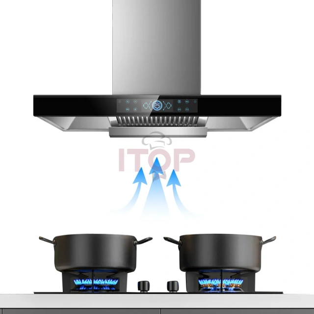 Wall Mounted Kitchen Smoke Absorbing Chimney Hood Kitchen Range Hood Smoke Suction
