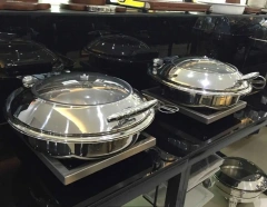 Round Hydraulic Perspective Food Warmer Display For Restaurant Buffet Multiple Collocation Methods