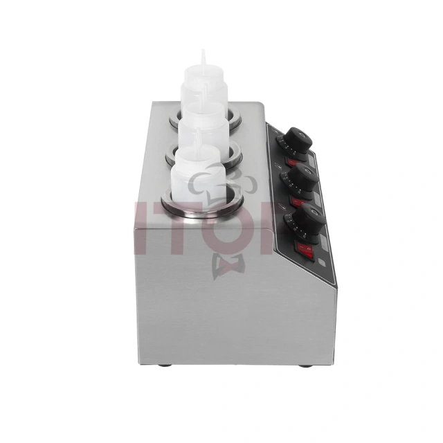 Electric Triple Sauce Bottles Warmer Hot Chocolate Cheese Chocolate 3 Bottles Warming Machine Dispenser Melter Machine
