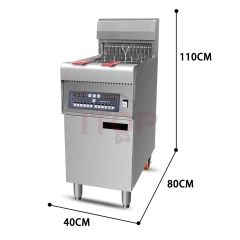 Commercial Single Cylinder 28L Fast Food Restaurant Kitchen Fried Chicken Electric Deep Fryer