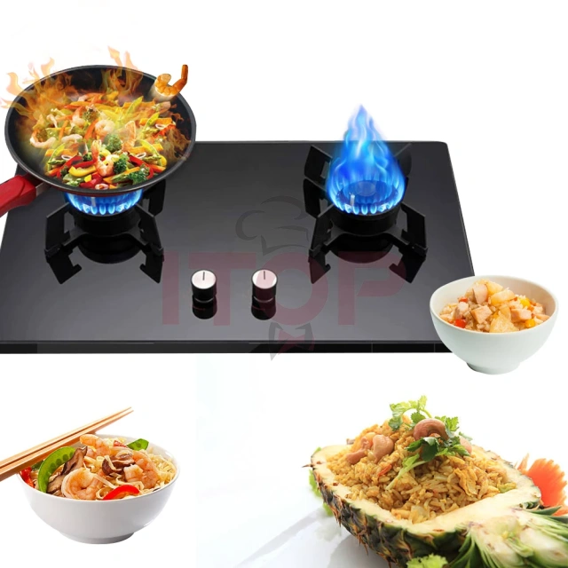 Ng/lpg Flipped Burner Built In Table Top Gas Hob Flip-open Gas Stove 2 Burners