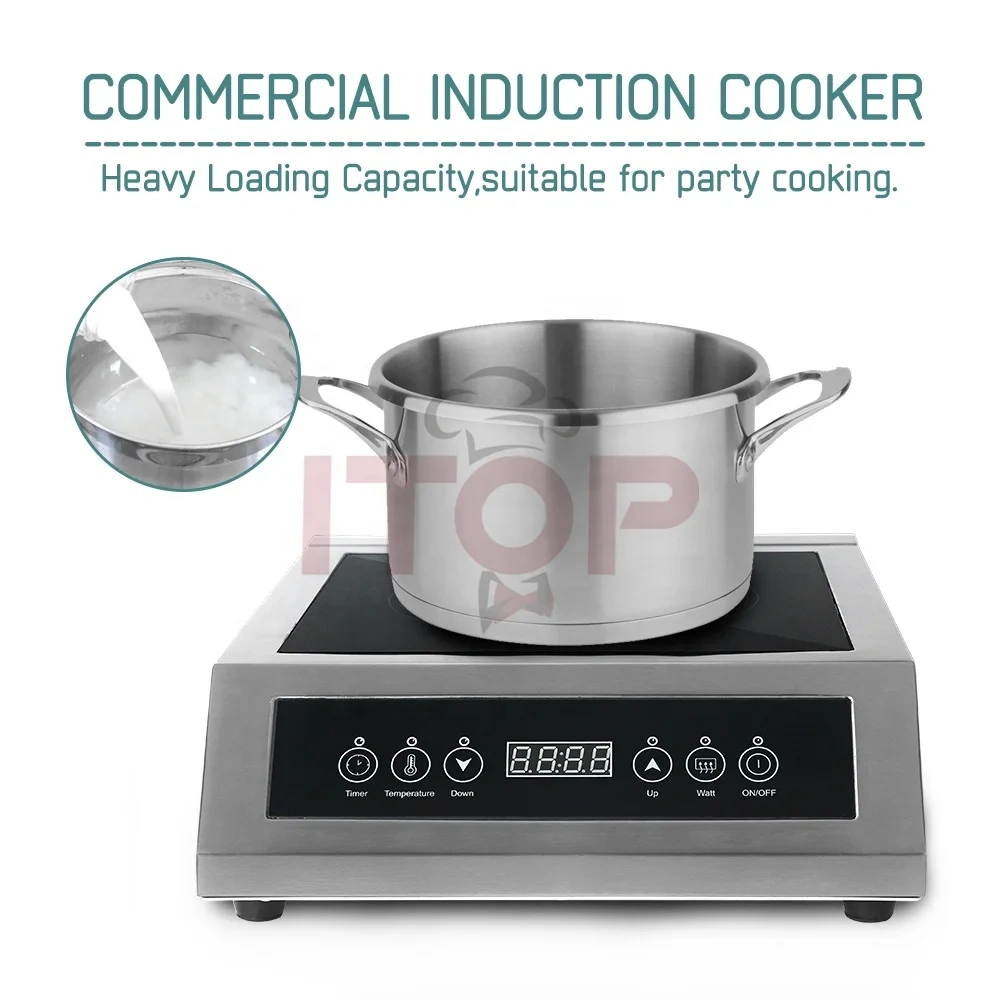 Stainless Steel Countertop Commercial Induction Cooker 3500w Kitchen Induction Cooker