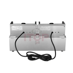 Tabletop Industrial Deep Fryer 2 Tanks 8L+8L 5kw Restaurant Chips Fryer Electric Commercial Frying Machine