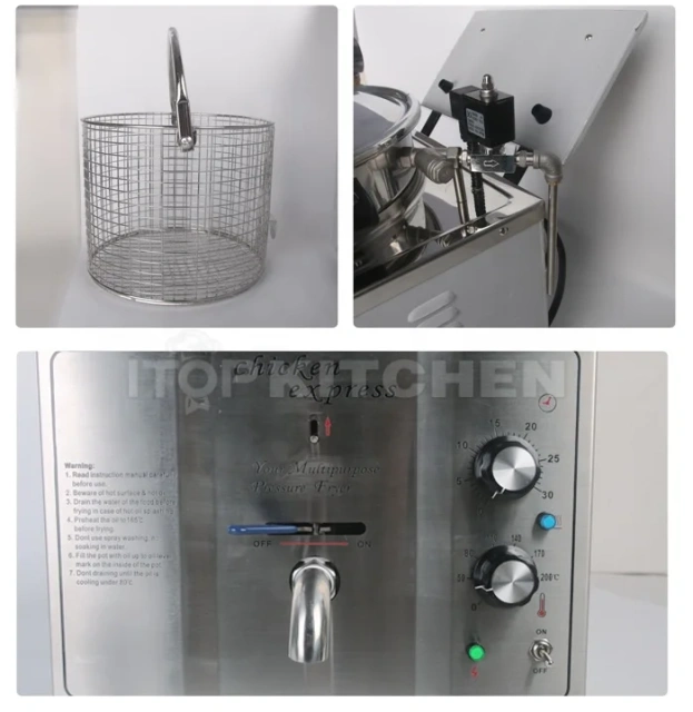 16L Counter Top 220v Automatic Commercial Broaster Pressure Fryer Broster Pressure Frying Machine
