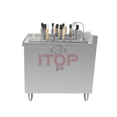 Digital Timing 9 Heads Automatic Lift-up Gas Noodle Cooker Pasta Cooking Machine