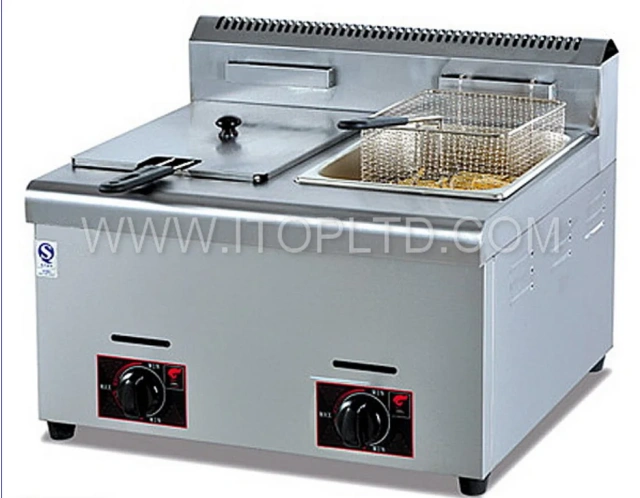 2-Tank 2-Basket Gas Deep Fryer With 2 Frying Baskets Stainless Steel Two Tanks Commercial Fryer For Restaurant