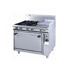 Commercial Kitchen Equipment Gas Range With Griddle And Under Oven Gas Cooker 6 Burners