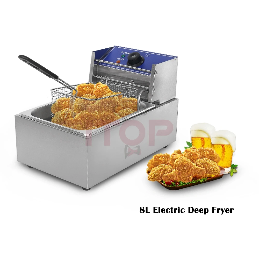 Restaurant Hotel Commercial Fryer Electric Chips Fryer Countertop Light Duty 8 Litres