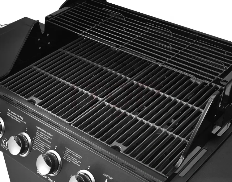6 Burners Outdoor Garden Camping Square Barbecue Grill Smokeless Gas Bbq Machine Commercial Bbq Grill With Trolley