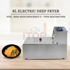 Restaurant Hotel Commercial Fryer Electric Chips Fryer Countertop Light Duty 8 Litres