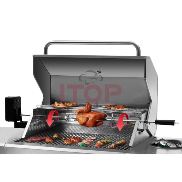 Large Outdoor Portable Camping Tabletop Full 304 Stainless Steel Built-in Charcoal Grill Bbq Gas Grills Family Barbecue Grill