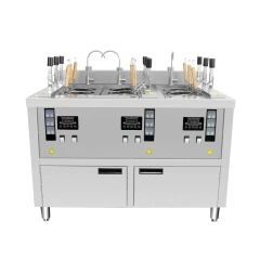 Digital Timing 9 Heads Automatic Lift-up Gas Noodle Cooker Pasta Cooking Machine