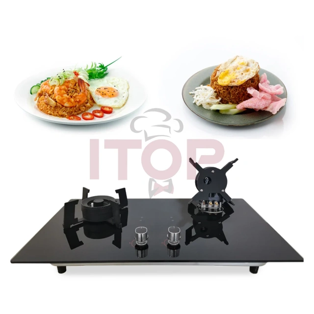 Ng/lpg Flipped Burner Built In Table Top Gas Hob Flip-open Gas Stove 2 Burners