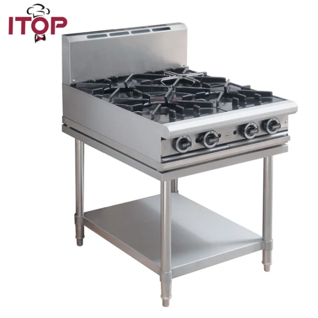4 6 Burners Commercial Stainless Steel Gas Stove Restaurant Kitchen Double Burners Gas Cooker For Soup Cooking Gas Range