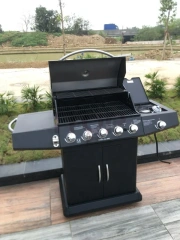 6 Burners Outdoor Garden Camping Square Barbecue Grill Smokeless Gas Bbq Machine Commercial Bbq Grill With Trolley