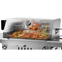 Large Outdoor Portable Camping Tabletop Full 304 Stainless Steel Built-in Charcoal Grill Bbq Gas Grills Family Barbecue Grill