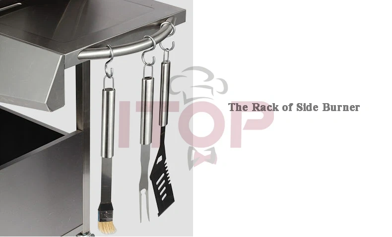 5 Burners Induction BBQ Outdoor Grill For Party Full Stainless Garden Bbq Gas Grill Party BBQ machine with Trolley