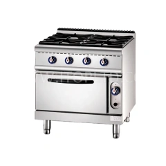Hotel Restaurant Commercial Kitchen Equipment 4 Burners Gas Stove With Oven LPG NG Gas Cooker With Oven