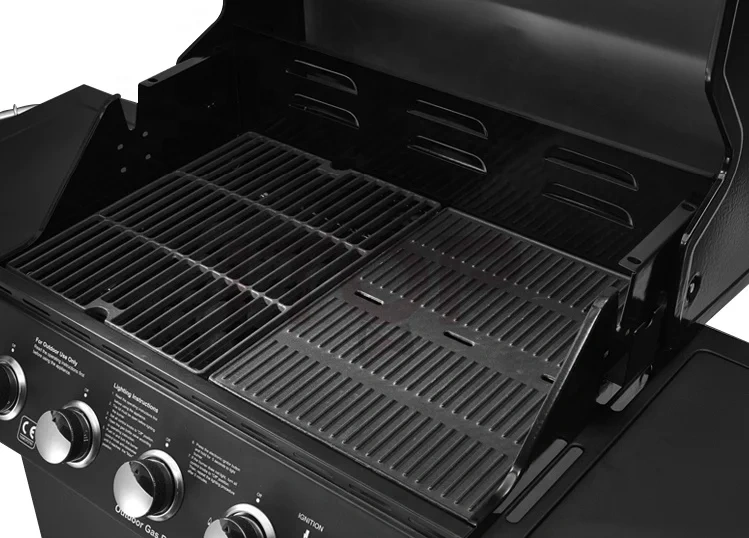 6 Burners Outdoor Garden Camping Square Barbecue Grill Smokeless Gas Bbq Machine Commercial Bbq Grill With Trolley