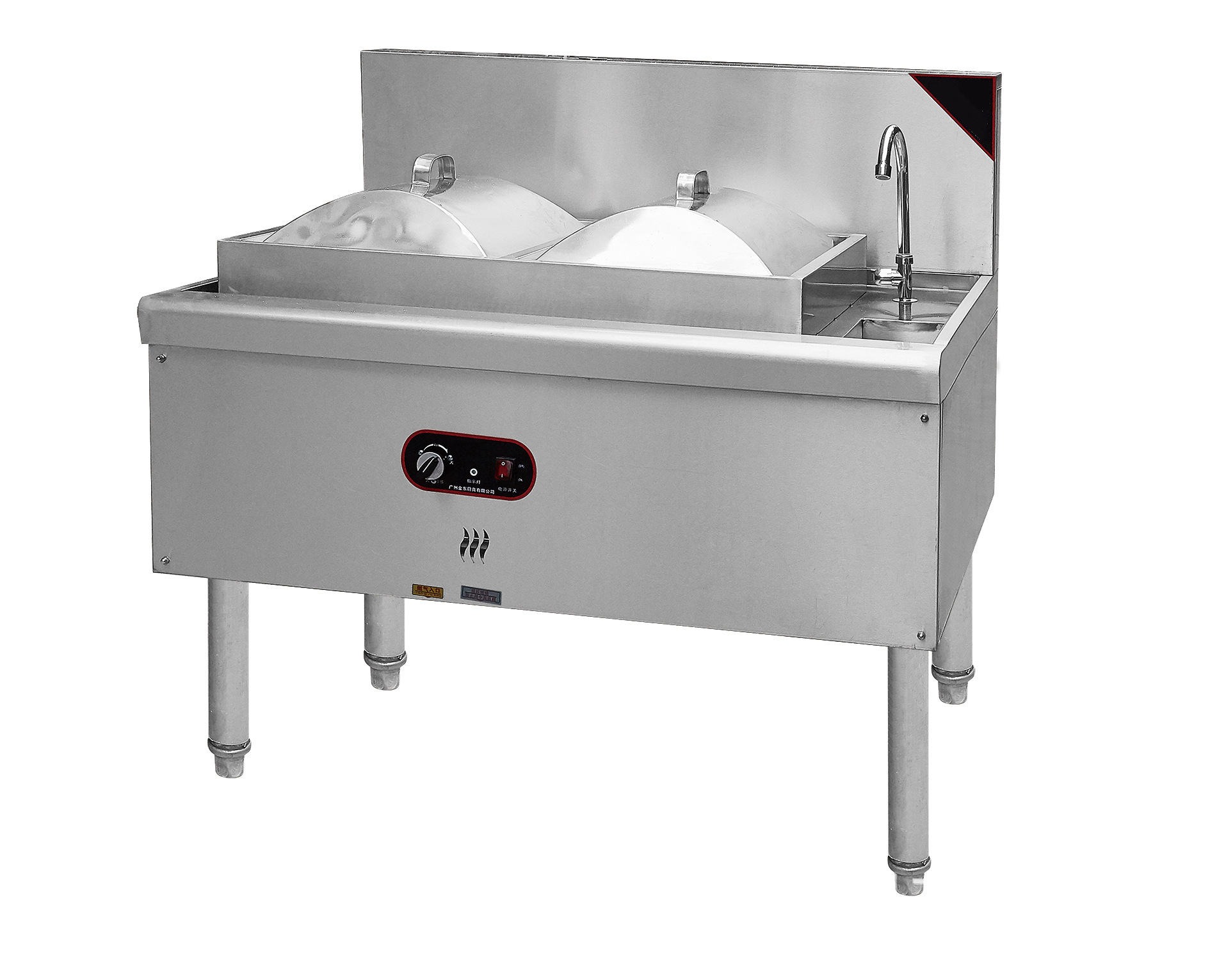 Restaurant Hotel Gas Steamed Vermicelli Roll Machine Stainless Steel 2 Grids Rice Roll Steamer With 20 Pcs Big Power Burners