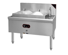 Restaurant Hotel Gas Steamed Vermicelli Roll Machine Stainless Steel 2 Grids Rice Roll Steamer With 20 Pcs Big Power Burners