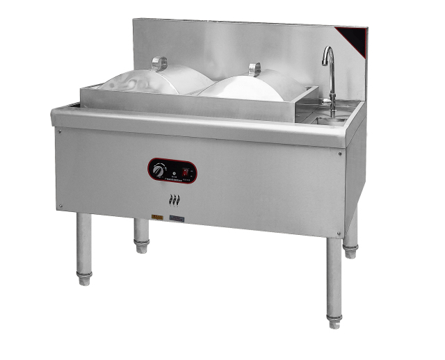 Restaurant Hotel Gas Steamed Vermicelli Roll Machine Stainless Steel 2 Grids Rice Roll Steamer With 20 Pcs Big Power Burners