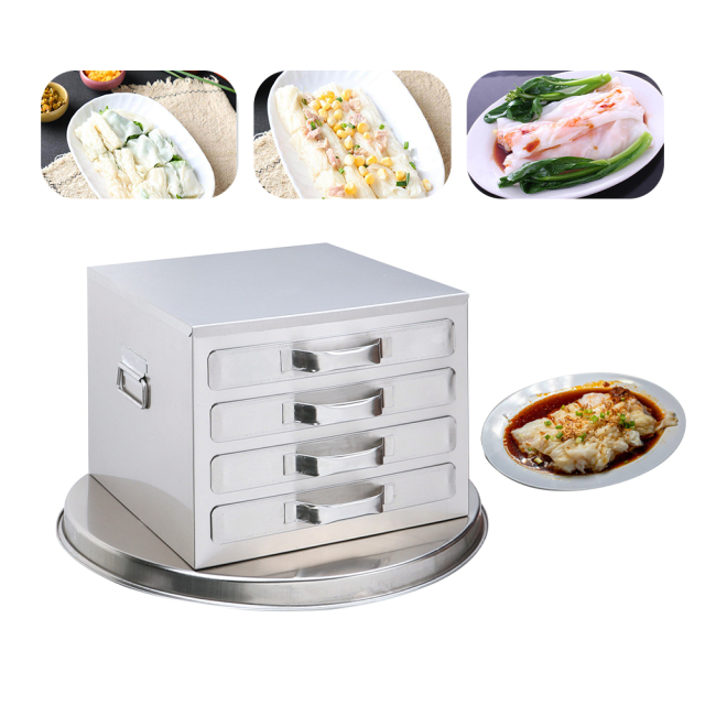 Large Capacity 4 Layers Stainless Steel Rice Noodle Steamer Vermicelli Steamer Drawer Cabinet